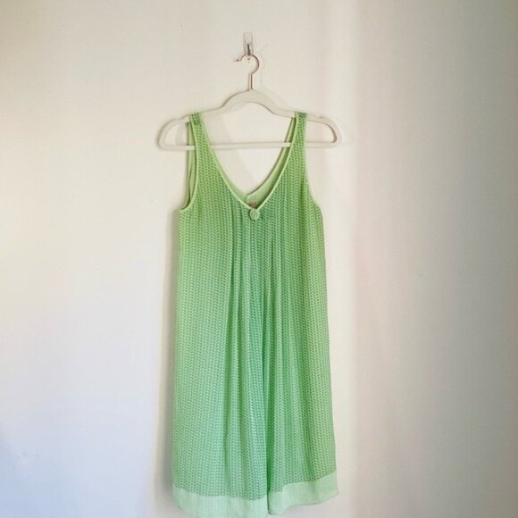 Vintage-Style Lime Green Sleeveless Midi Dress With V-Neck & Rosette Size S - Picture 1 of 9